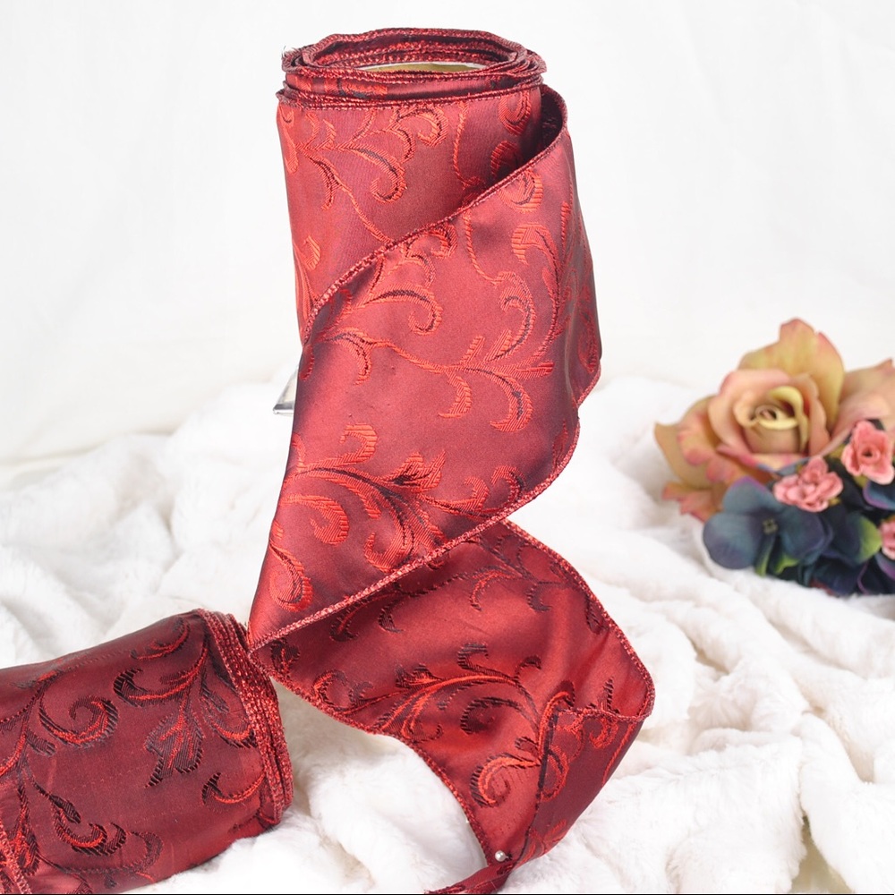 NWOT Red and black with a floral embossed design